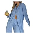 thumbnail image 5 of Qmyliery Women’s Casual 2 Piece Outfits, Long Sleeve Button Down Pleated Shirt + Pants Set ,S/M/L, 5 of 9