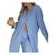 thumbnail image 5 of VISgogo - Conjunto de camisa y pantalones plisados de manga larga con botones y pantalones para mujer VISgogo  moda, 5 of 9