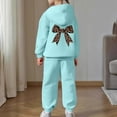 thumbnail image 4 of Girls Long Sleeve Hoodie Sweatsuit Soft Warm Pullover Tops Pants Outfits for Toddler Kids Casual School Wear, 4 of 7