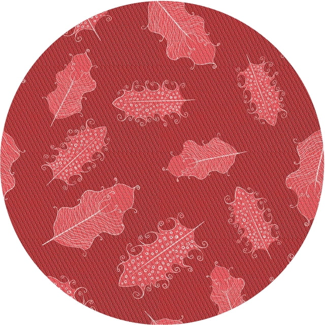 Ahgly Company Tapis d'Intérieur Rond Lavable en Machine Rouge Transitionnel, 8 Pieds Rond