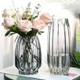 thumbnail image 3 of Large Flower Vase,11 inch,GIDARY Thickened Clear Ribbed Glass Vase for Bookshelf,Dinner Table,Indoor Office Desktop,Meeting Room,Home Christmas Day Decoration, 3 of 7