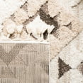 thumbnail image 6 of SAFAVIEH Moroccan Tassel Larry Geometric Shag Runner Rug, Ivory/Brown, 2'3" x 16', 6 of 7