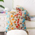thumbnail image 4 of Throw Pillow Case CaliTime 18" X 18" Luxury Chenille Cute Leaves Cushion Cover Shell for Couch Sofa Home Decoration Ecru Orange Red Blue, 4 of 7