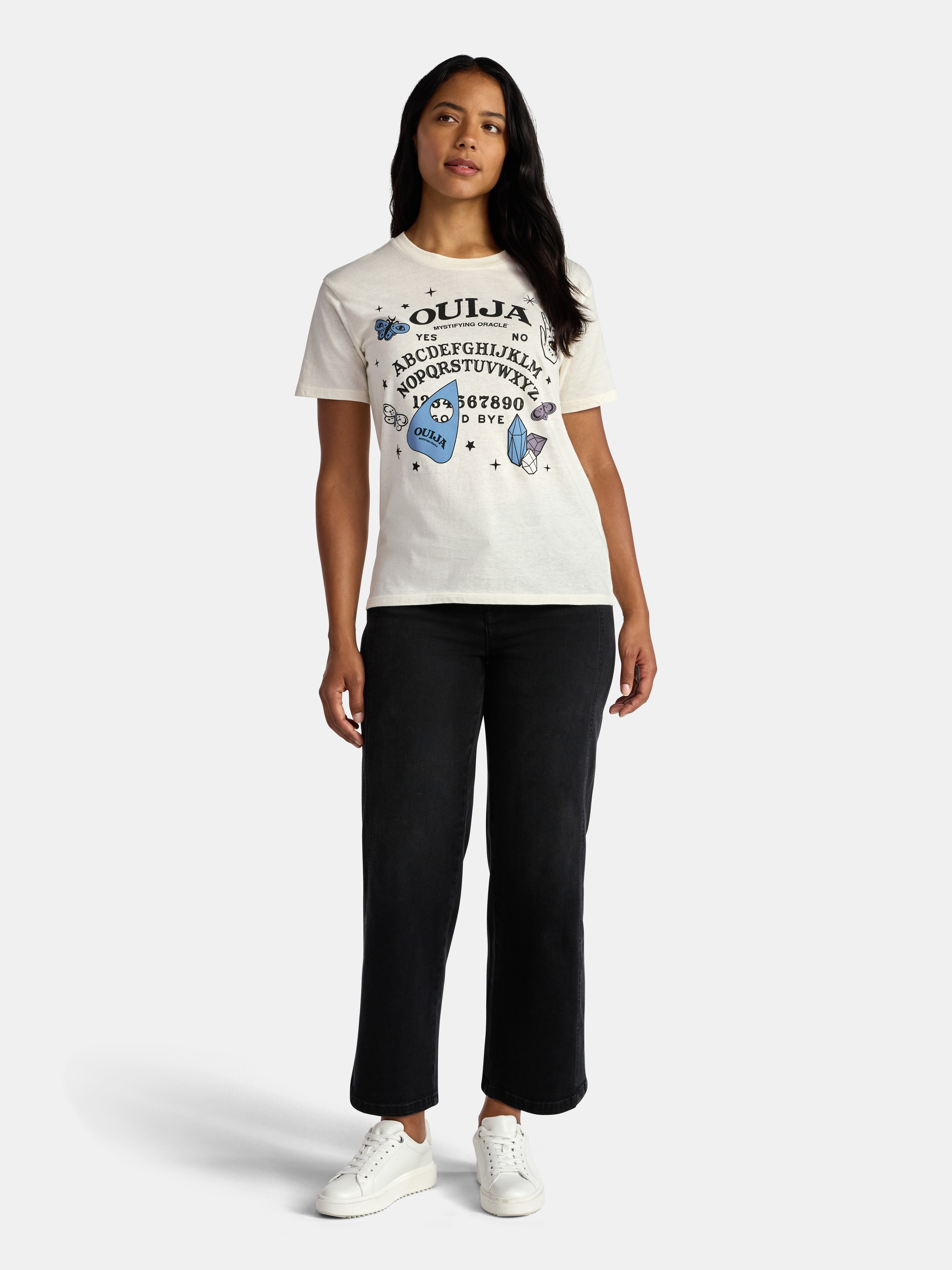 Ouija Board Women's Cotton Graphic Tee with Short Sleeves, Sizes XXS-XXL