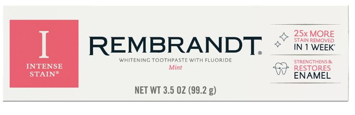 Rembrandt Intense Stain Whitening Toothpaste with Fluoride, Mint Flavor - 3.5 oz
