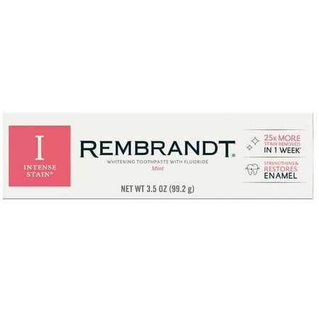 Rembrandt Intense Stain Whitening Toothpaste with Fluoride, Mint Flavor - 3.5 (Best Stain Removing Toothpaste Uk)