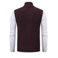 thumbnail image 5 of AOMPMSDX Mens Autumn And Winter Fashion Casual Standing Neck Zipper Pocket Knitted Sweater Vest Comfy Trendy Winter Tops Outerwear Coats XXL Red, 5 of 5