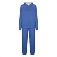 thumbnail image 5 of RYRJJ Women's Two Piece Outfits Fleece Lined Sweatsuit Set Long Sleeve Pullover Hoodies and Sweatpants Workout Athletic Tracksuits Loungewear(Blue,3XL), 5 of 7