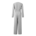 thumbnail image 4 of lulshou Jumpsuits for Women, Women's Summer Casual Lace Stitching Sexy V-neck Jumpsuit Waistband Jumpsuit Women's Jumpsuits, Rompers & Overalls, Gray XXL, 4 of 5
