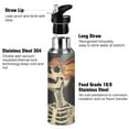 thumbnail image 3 of Yayeee 20oz Insulated Water Bottle Double Wall Stainless Steel with Flip Straw Lid, Black Skeleton, 3 of 7