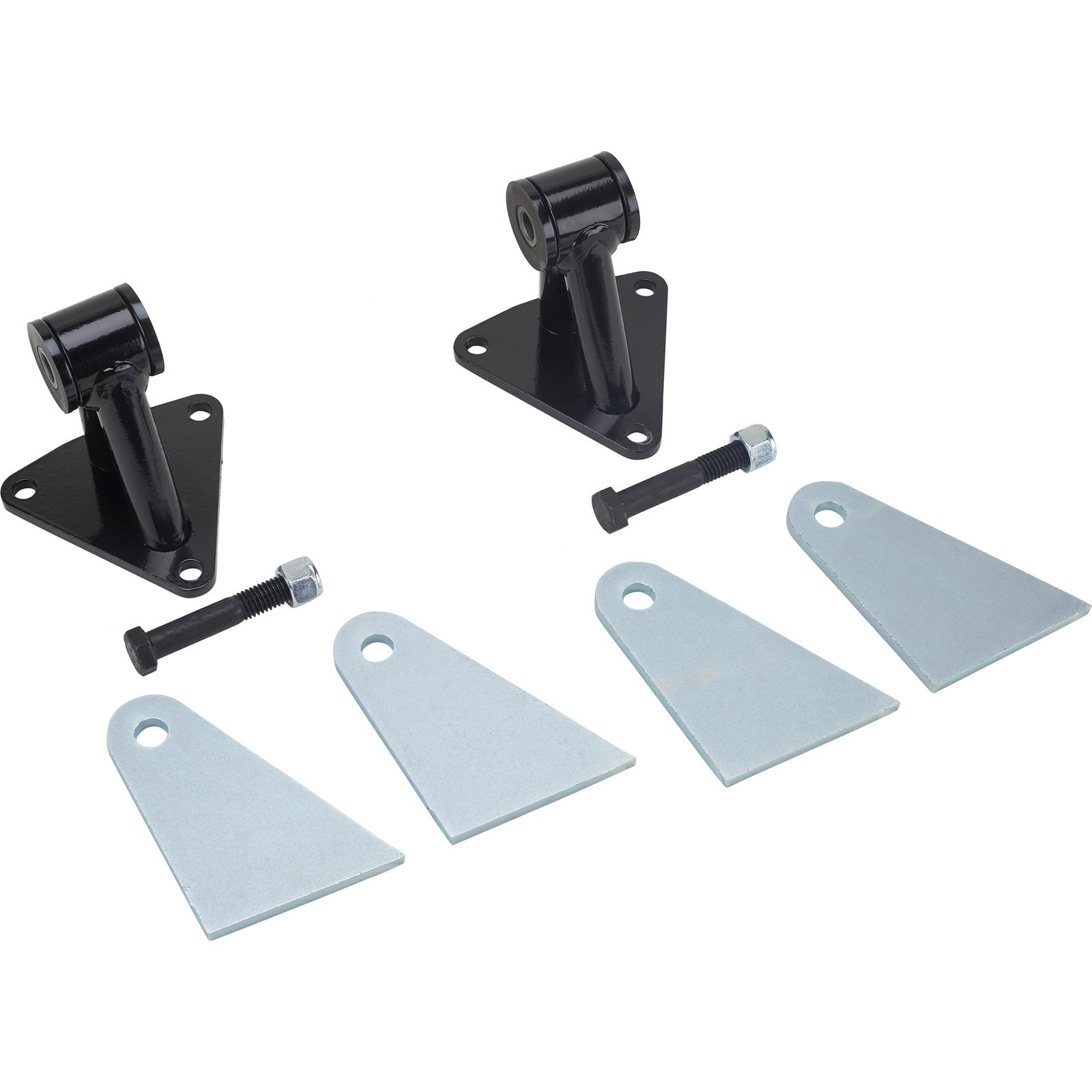 SBC/BBC Chevy V8 Engine Weld-In Motor Mount Kit, Black