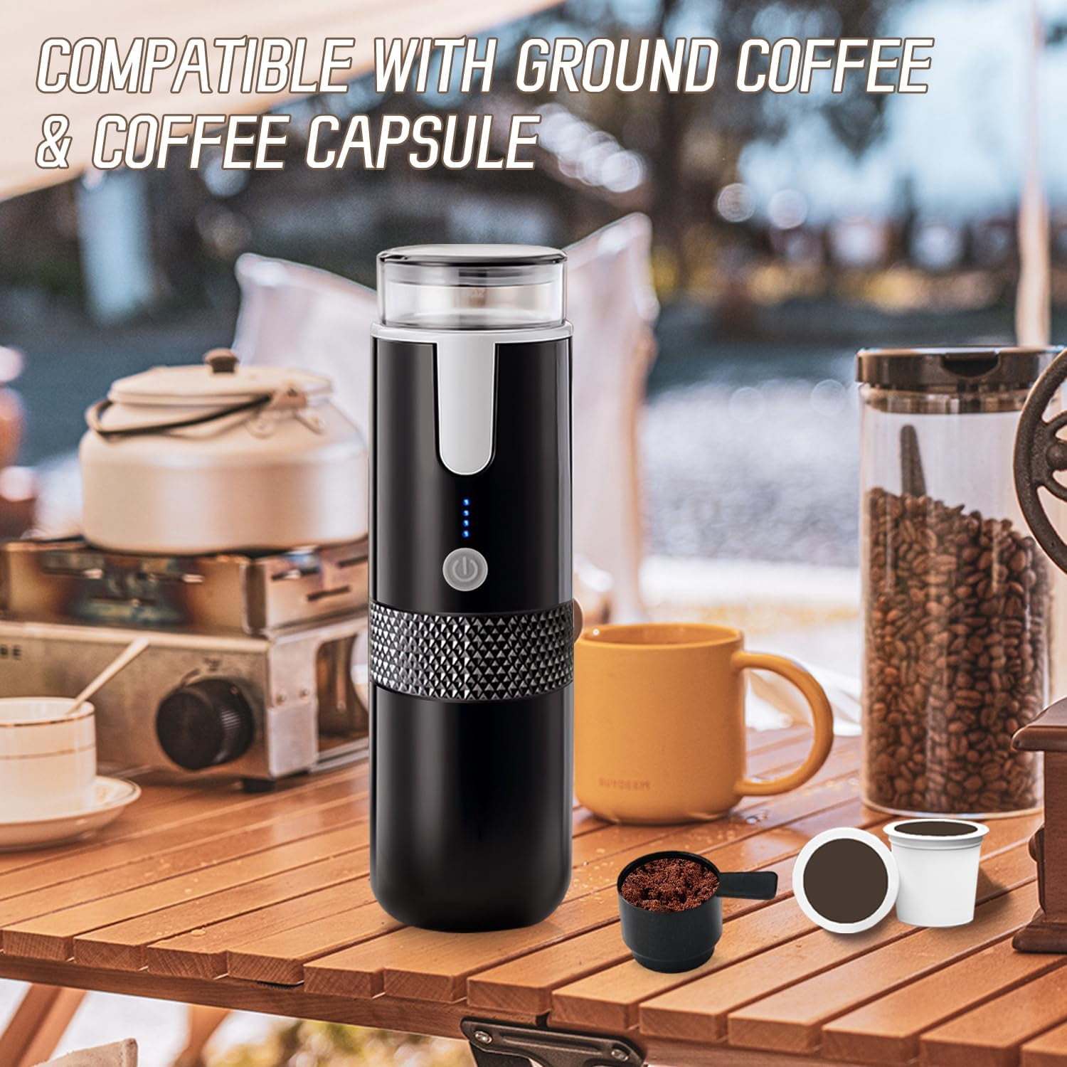 Portable Espresso Maker, Type-C Rechargeable Electric Travel Coffee Machine Non-Heating Version for Office Travel Camping Outdoors