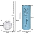 thumbnail image 2 of Birth Flower Skinny Stainless steel Tumbler for Women, Birthday Gift for Girl, Best Gift for Friends and Family-February, 2 of 5