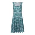 thumbnail image 3 of Gibobby Vestidos para Mujer Vestido de playa estampado con cuello cuadrado sin mangas para mujer de verano en estilo largo Swing(Verde,XL), 3 of 5