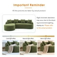 thumbnail image 7 of 99" Chenille Minimalist Modular Sectional Sofa, Oversized Sectional Sofa Set with 30D Foam, Convertible Modular Cloud Sleeper Couch with 4 Pillows for Living Room​, Antique Green,Green, 7 of 7