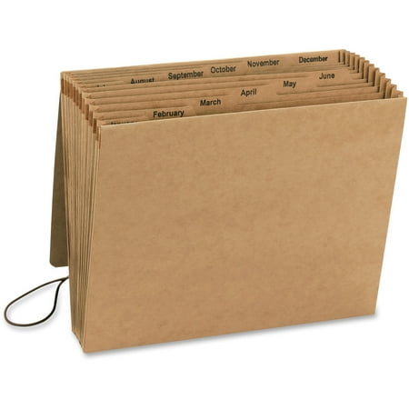 Smead Expanding File, Monthly (Jan.-Dec.), 12 Pockets, Flap and Cord Closure, Letter Size, Kraft (70186)