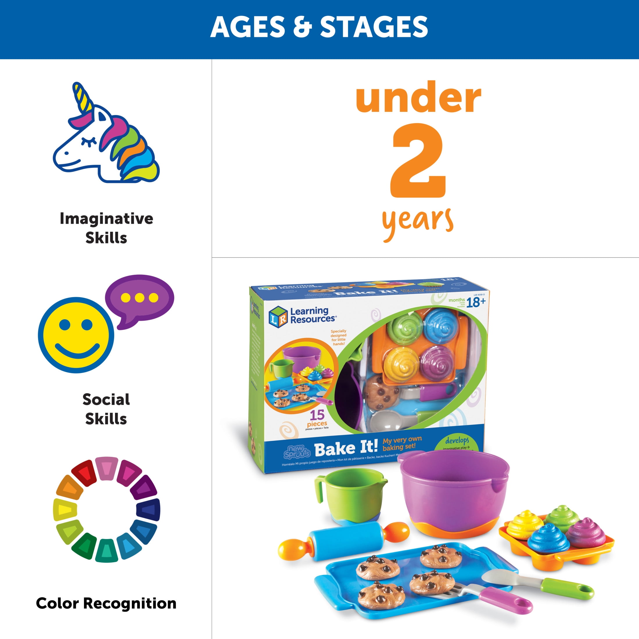 Learning Resources New Sprouts Bake It!, Play Food, Ages 18 Months +