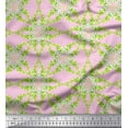 thumbnail image 1 of Soimoi Pink Heavy Satin Fabric Leaves & Floral Geometric Fabric Prints By Yard 54 Inch Wide, 1 of 3