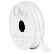 Offray Ribbon, White 5/8 inch Sheer Ribbon, 9 feet