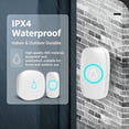 thumbnail image 5 of Wireless Doorbell Chime with Adjustable Volume & Blue LED Light, Battery Operated Doorbell Receiver for Home, Long Range Call Button for Elderly Caregiver & Home Monitoring, 5 of 6