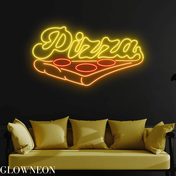 Glowneon Pizza Neon Sign, Pizzeria Open Led Sign, Italian Food Light