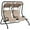 Beige, variant on Outsunny 2-Seat Patio Swing Chair w/ Removable Canopy & Cup Holders, Black