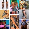 thumbnail image 3 of Women Rave Holographic Bodysuit, 2 Piece Metallic Silver For Dance Party Clubwear, 3 of 5