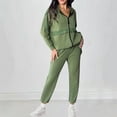 thumbnail image 2 of UAMVSH Women's Fashion Tracksuit Sets Printed Full Zipper Hoodie Tops and Lightweight Casual Straight Leg Pants Party Clubwear(3X-LargeGreen), 2 of 6
