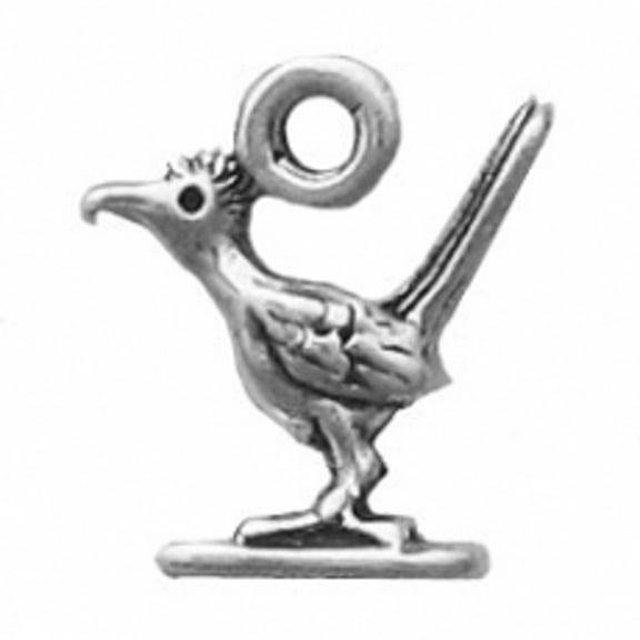 Sterling Silver 16" .8mm Box Chain 3D Mini Standing Roadrunner Bird Pendant Necklace