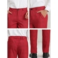 thumbnail image 6 of Unique Bargains Men's Geometric Printed Color Block Flat Front Dress Pants 28 Red, 6 of 6