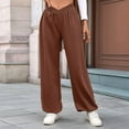 thumbnail image 5 of Women'S High Waisted Sweatpants with Pockets Casual Loose Yoga Pants Brown M, 5 of 8