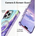 thumbnail image 6 of Casetego for iPhone 16 Pro Case,with Magnetic Invisible Ring Stand [Compatible with MagSafe],Rugged Slim Women Men Girl Shockproof Marble Pattern Design Case,Violet, 6 of 8