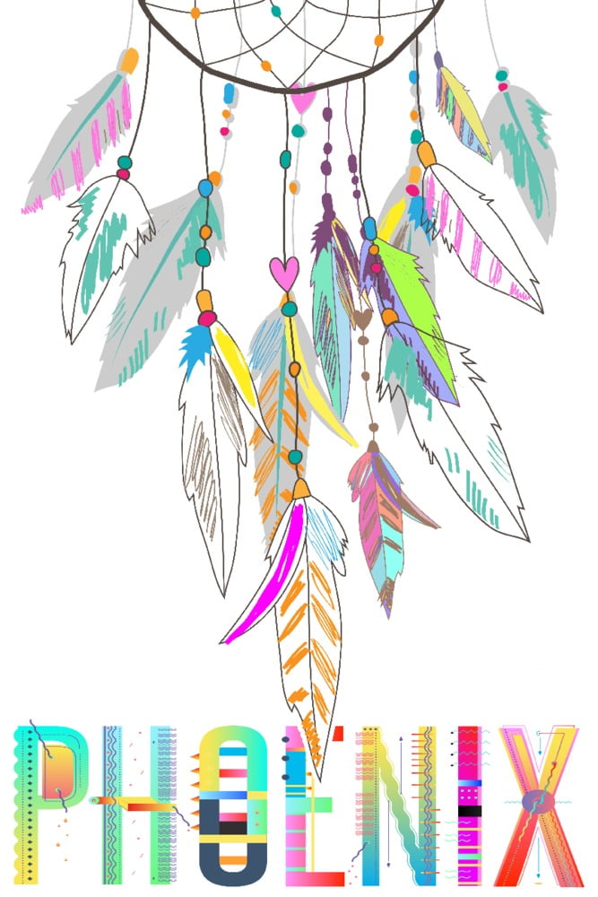 Phoenix, Arizona, Colorful Feathers, Dreamcatcher (9x12 Wall Art Print