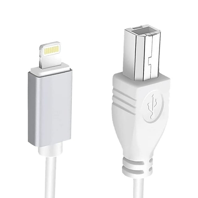 LAICAIW USB B to Lightning Cable, 5FT Lightning to Midi Cable for iPad/iPhone, Work with iOS Devices to Midi Controller, Electronic Music Instrument, Midi Keyboard, Recording Interface