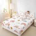 thumbnail image 4 of Homewish Dreamy Rainbow Kids Twin Sheet Sets, Kawaii Stars Cloud Sun Twin Fitted Sheet, Cute Princess Style Flat Sheet, Lightweight Room Decor, 3pcs, 4 of 7