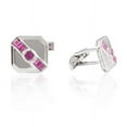 thumbnail image 5 of Art Deco Natural Ruby Silver With Gemstone Cufflinks, Solid Silver Cufflink Set for Men 2 pcs with Gift For Her, 5 of 5