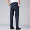 thumbnail image 2 of Gyexs Chinos Pants Men Slim Fit Lightweight Breathable Straight Leg Pants Relaxed Fit Elastic Waist Khaki Trousers Spring Summer Clothes Blue, Szie 36, 2 of 5