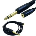 thumbnail image 2 of 1/4 Inch to 1/8 Inch Stereo Headphone Cable 6.35mm Male to 3.5mm Female Adapter Corrosion Resistant Gold Plated Plugs, 2 of 4