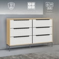 thumbnail image 3 of Ilios Innova | Cajonera Cómoda Organizadora de 6 Cajones con Estructura de MDF, Base Metálica y Cajones de Tela . Diseño Moderno Color Café, para Sala o Recibidor., 3 of 9
