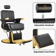 thumbnail image 4 of Hydraulic Barber Chair  with Foot Rest and Square Base 360 Degrees Rolling Swivel Hair Styling Chair, All Purpose Beauty Spa Equipment  Salon Chair Tattoo Chair Beauty Equipment (Black), 4 of 9