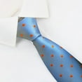 thumbnail image 4 of QCWQMYL Men's Blue Paisley Zipper Necktie – Pre-Tied Formal Wedding Tie with Dots, Polyester, 4 of 5
