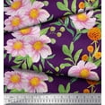 thumbnail image 2 of Soimoi Cotton Cambric Fabric Leaves & Wild Flower Print Fabric by the Yard 42 Inch Wide, 2 of 3