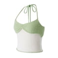 thumbnail image 6 of Liacowi Women Sleeveless Spaghetti Knitted Tank Vest Sexy V Neck Backless Cami Top Low-Cut Crop Tops Clubwear, 6 of 9