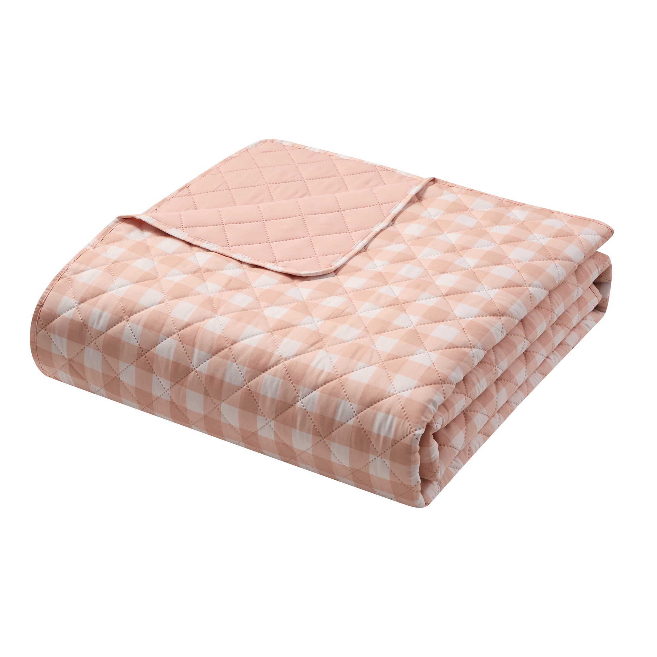 VCNY Home Pink Gingham 3-Piece Adult Microfiber Quilt Set, King