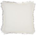 thumbnail image 2 of Nourison Faux Fur Solid Grey Decorative Throw Pillow , 22" x 22", 2 of 2