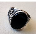 thumbnail image 2 of Black Onyx Mans Ring, Natural Flat Black Onyx Ring, Silver Jewelry, 925 Silver Ring, Birthday Gift, Heavy Mens Ring, Arabic Design, Ottoman Style Ring, Christmas, Turkey Mens Signet Ring, 2 of 5