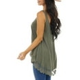 thumbnail image 5 of Timegard Womens Tank Top Scoop Neck Lace Ruffle Bottom Loose Comfy Casual Tunic Top Summer Fashion, 5 of 9