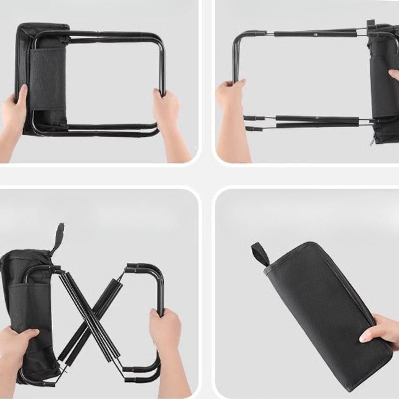 Colaxi Camping Stool Foldable Small Chair Heavy Duty Carbon Steel Frame Picnic Chair Portable Folding Stool Fishing Stool for Picnic Black 28.5x24x23cm