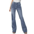 thumbnail image 2 of TrendOFT Womens Flare Jeans Stretch High Waisted Wide Leg Bell Bottom Jean for Women Baggy Denim Pants Light Blue XS, 2 of 6