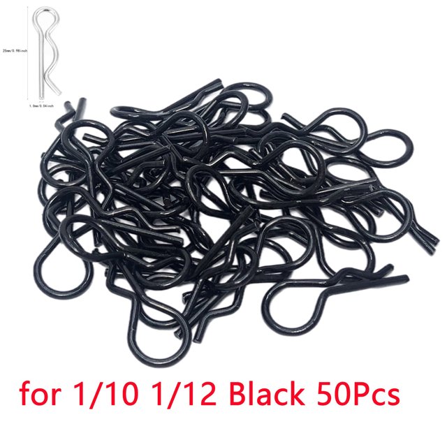 50 pines de clip de cuerpo tipo R para 1/8 1/10 1/12 Axial Arrma Rc4wd RC Car (negro B) Likrtyny Para estrenar